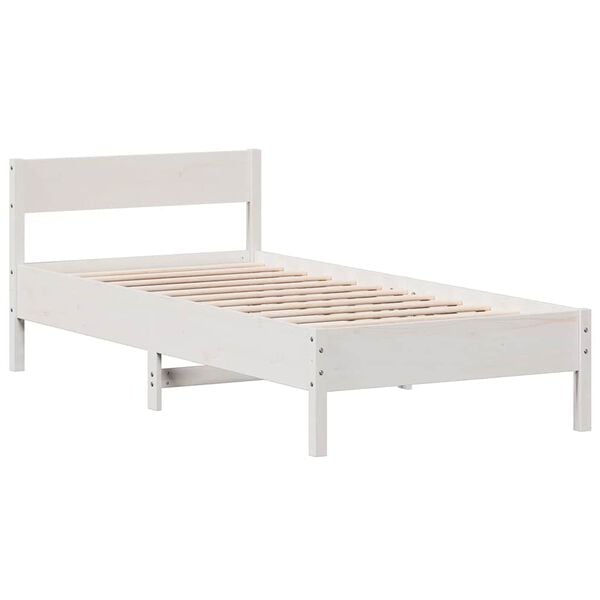 vidaXL Letto senza Materasso Bianco 90x190 cm in Legno Massello Pino