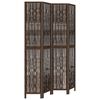 vidaXL Divisorio Ambienti 4 Pannelli Marrone Scuro Massello Paulownia