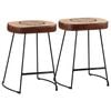 vidaXL Sgabelli da Bar 2 pz Marrone Scuro 40x29,5x53 cm