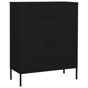vidaXL Armadietto Nero 80x35x101,5 cm in Acciaio