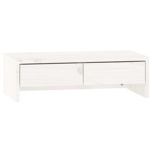 vidaXL Supporto per Monitor Bianco 50x27x15 cm Legno Massello di Pino
