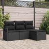 vidaXL Set di divani con cuscino 4 pcs Nero polyrattan