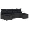 vidaXL Set di divani con cuscino 6 pcs Nero polyrattan