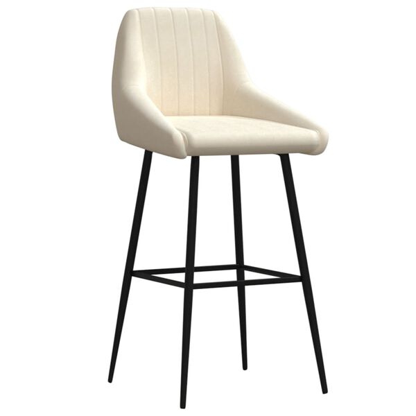 vidaXL Sgabello da Bar Crema in Velluto