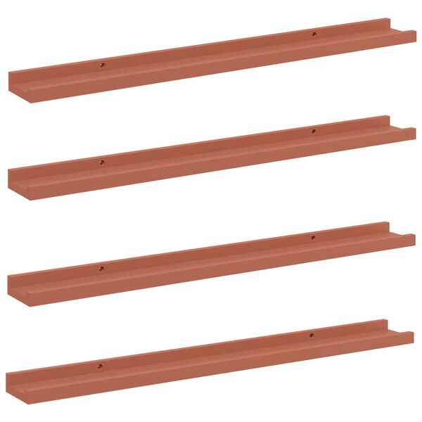 vidaXL Scaffale da parete 4 pcs Rosso 80 x 9 x 3 cm Legno multistrato
