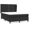 vidaXL Giroletto a Molle con Materasso Nero 140x200 cm in Similpelle