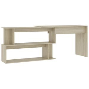 vidaXL Scrivania Angolo Rovere Sonoma 200x50x76 cm Legno Multistrato