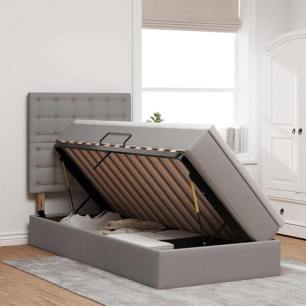 vidaXL Letto con contenitore e LED Talpa 90 x 200 cm Poliestere