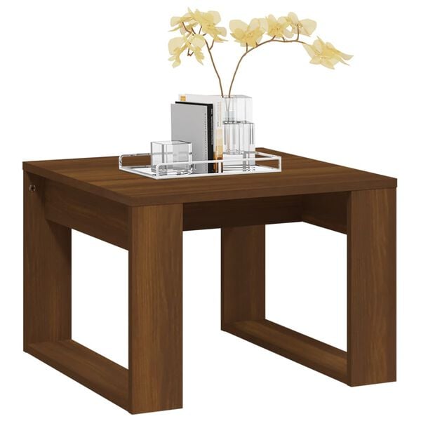 vidaXL Tavolino da Salotto Rovere Marrone 50x50x35cm Legno Multistrato