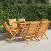 vidaXL Sedie da Giardino Pieghevoli 6pz 61x67x90cm Legno Massello Teak