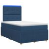 vidaXL Letto Box Spring LED con Materasso Blu 120 x 200 cm Tessuto