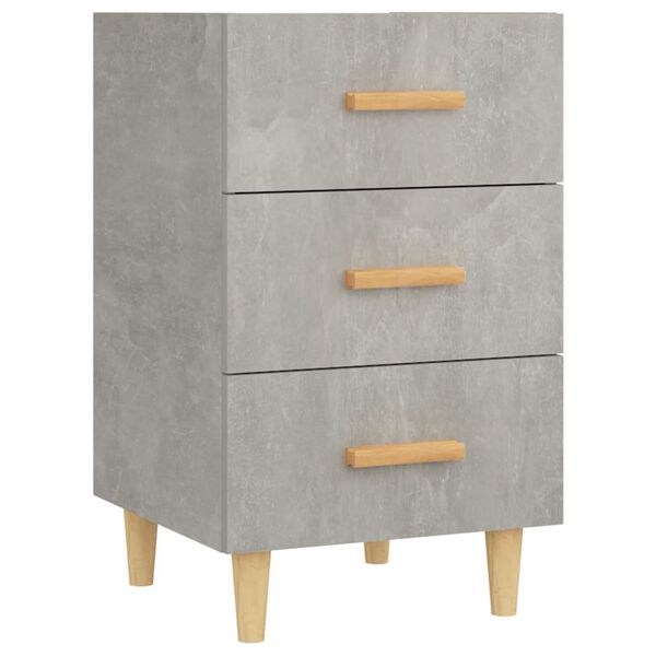 vidaXL Comodino Grigio Cemento 40x40x66 cm in Legno Multistrato