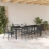 vidaXL Set da Pranzo per Giardino 7 pcs Nero polyrattan