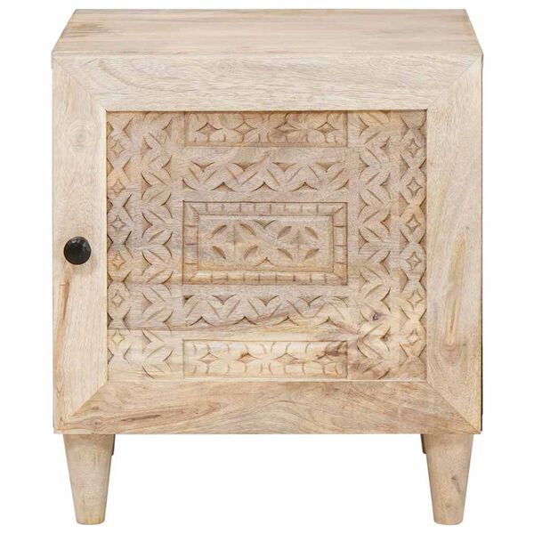 vidaXL Armadio da Notte Beige 40 x 33 x 46 cm Legno massello di acacia