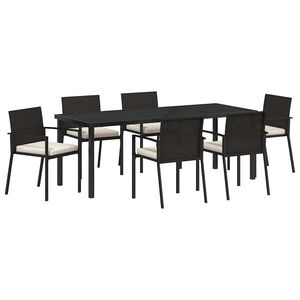 vidaXL Set da Pranzo per Giardino 7 pcs Nero