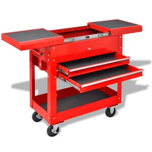 vidaXL Carrello per Attrezzi Rosso 70.5 x 37 x 71 cm Acciaio