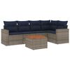 vidaXL Set Divani da Giardino 6 pz con Cuscini Grigio in Polyrattan