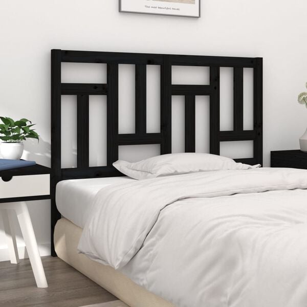 vidaXL Testiera per Letto Nera 205,5x4x100cm in Legno Massello di Pino