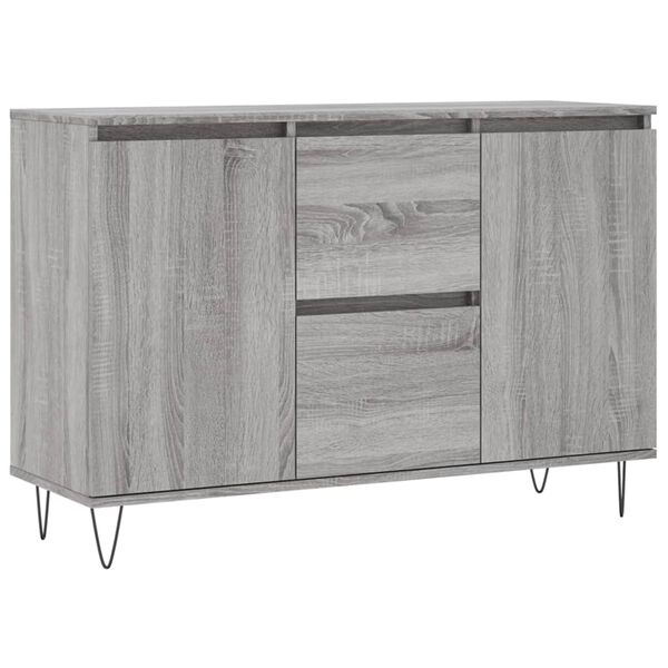 vidaXL Credenza Grigio Sonoma 101,5x35x70 cm in Legno Multistrato