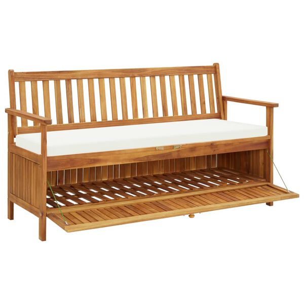 vidaXL Cassapanca con Cuscini 148 cm Legno Massello d'Acacia