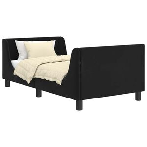 vidaXL Struttura letto bambini con testata Nero 80 x 160 cm Velluto