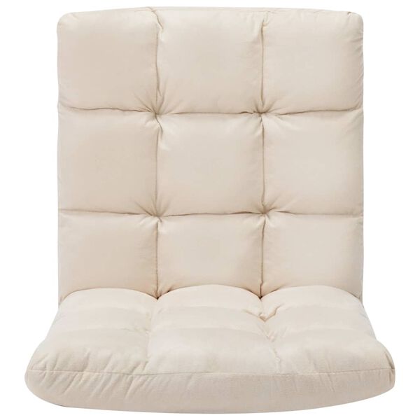 vidaXL Sedia a Sdraio da Terra Pieghevole Crema in Microfibra