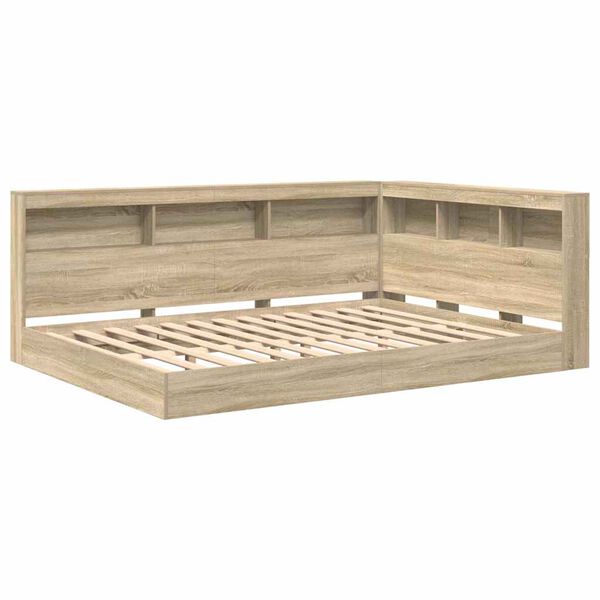 vidaXL Letto Libreria rovere sonoma 160 x 200 cm Legno multistrato