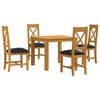 vidaXL Set da pranzo 5 pz Nero Legno di Quercia Massello