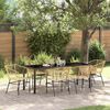 vidaXL Set da Pranzo per Giardino 7 pcs Marrone polyrattan