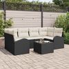vidaXL Set Divano da Giardino con cuscino 7 pcs Nero e Crema