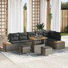 vidaXL Set Divano da Giardino 9 pcs Grigio polyrattan