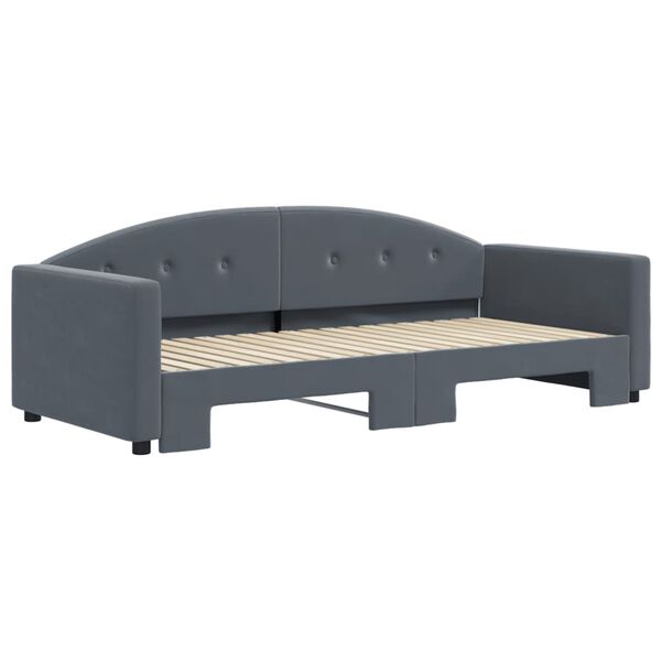 vidaXL Divano Letto con Letto Estraibile Grigio Scuro 90x190cm Velluto