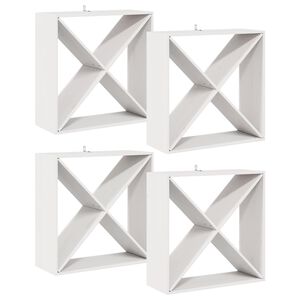vidaXL Portabottiglie 4 pcs Bianco 62 x 25 x 62 cm Pino massello