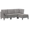 vidaXL Set di mobili per il soggiorno 4 pcs Grigio Chiaro Velluto