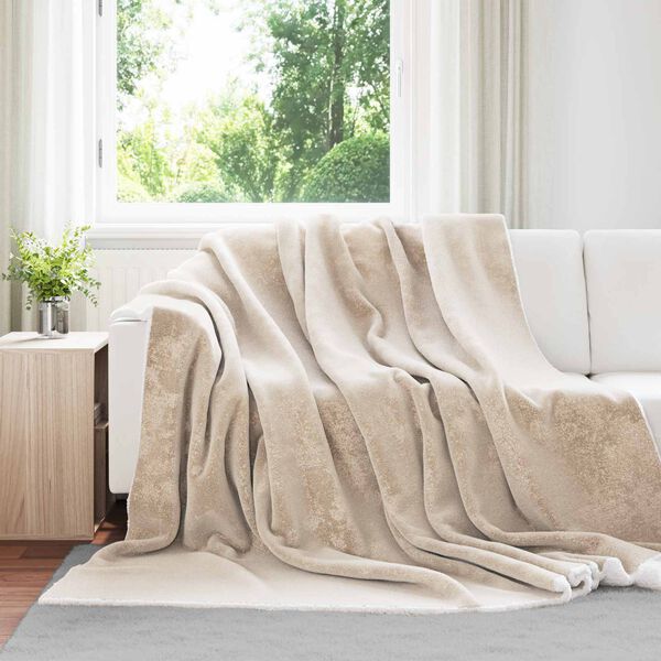 vidaXL Coperta Beige 240 x 270 cm Panno