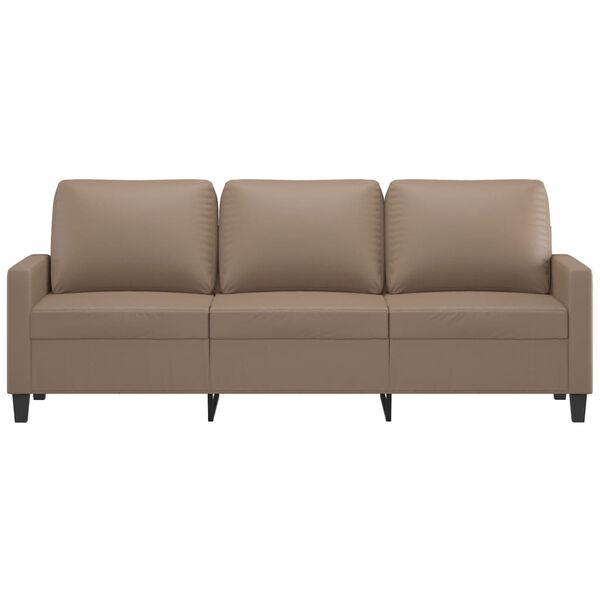 vidaXL Divano a 3 Posti Cappuccino 180 cm in Similpelle
