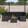 vidaXL Set Divano da Giardino 7 pcs Nero Poly Rattan