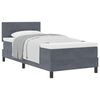 vidaXL Letto a molle con materasso Grigio scuro 90 x 200 cm Velluto