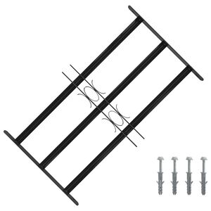 vidaXL Griglia Finestra 75.5 x 45 cm Acciaio verniciato a polvere Nero