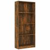 vidaXL Libreria a 4 Ripiani Rovere Fumo 60x24x142 cm Legno Multistrato