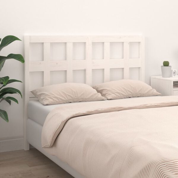 vidaXL Testiera per Letto Bianca 165,5x4x100 cm Legno Massello di Pino