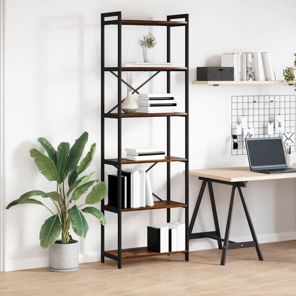 vidaXL Libreria Rovere fum&eacute; 40 x 30 x 85 cm Legno multistrato