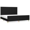 vidaXL Giroletto senza Materasso Nero 160x200 cm in Tessuto