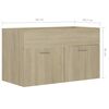 vidaXL Mobile Sottolavabo Rovere Sonoma 80x38,5x46cm Legno Multistrato