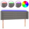 vidaXL Testiera a LED Grigio Scuro 147x16x78/88 cm in Tessuto