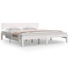 vidaXL Giroletto Bianco in Legno Massello 180x200 cm Super King