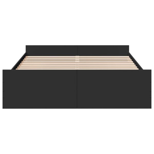 vidaXL Giroletto con Cassetti Nero 150x200 cm in Legno Multistrato