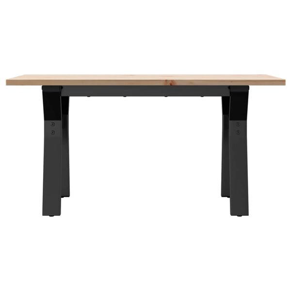 vidaXL Tavolino da Salotto Telaio a Y 80x50x40 cm Legno Pino e Acciaio