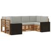 vidaXL Set di divani da esterno 6 pz Naturale e Grigio Chiaro