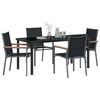 vidaXL Set da Pranzo per Giardino 5 pcs Nero